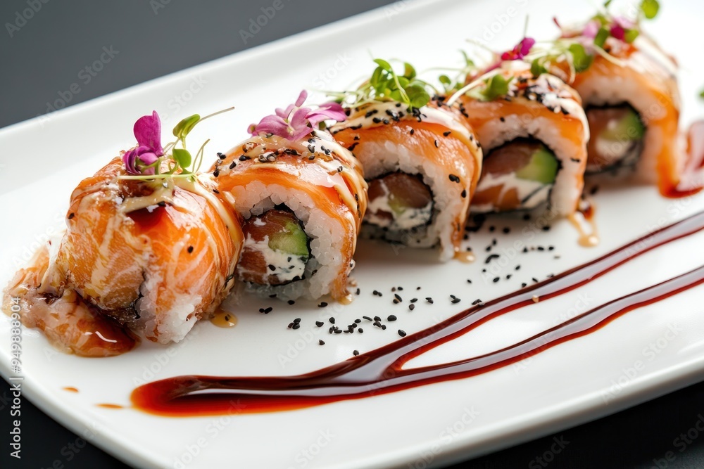 Delicious Salmon Sushi Rolls Delicious Salmon Sushi Rolls