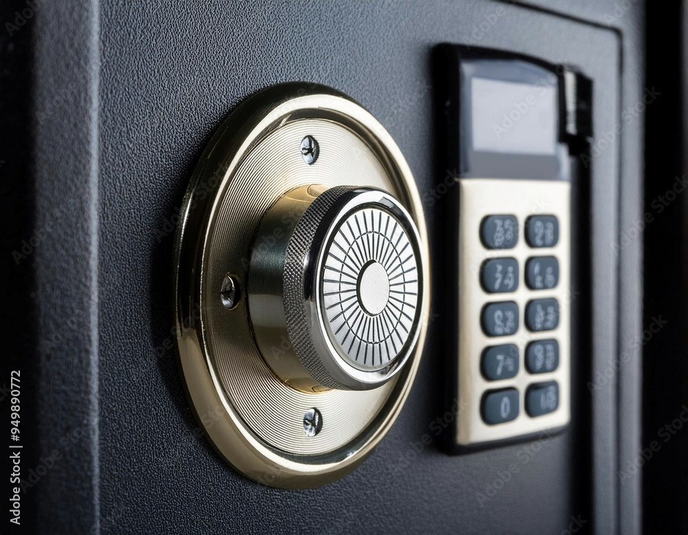 Safe with a locking mechanism, representing security, protection, and safekeeping. Safe with a locking mechanism, representing security, protection, and safekeeping.