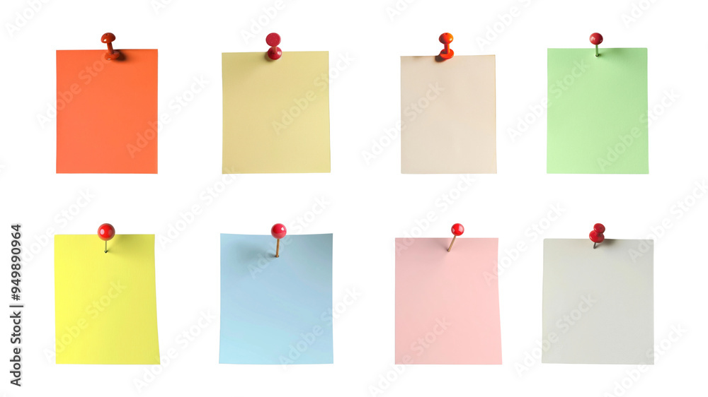 PNG pinned notepad element set, transparent background PNG pinned notepad element set, transparent background