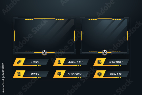 Twitch obs streaming panel overlay design template full package setup