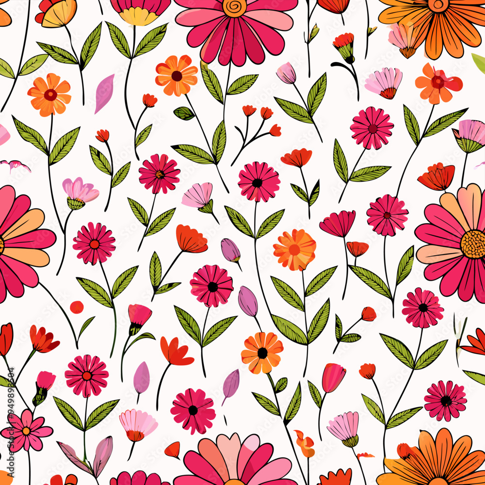 Floral seamless pattern vector illustration. Floral seamless pattern vector illustration.