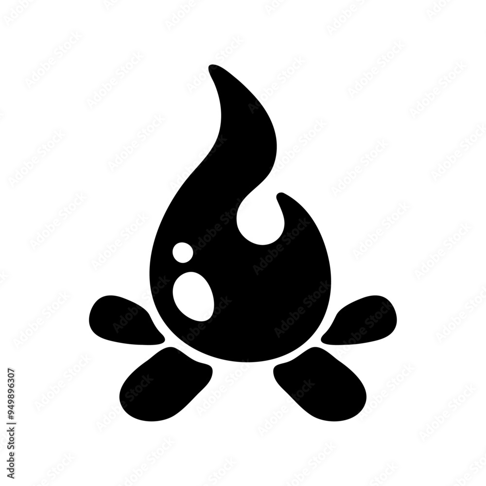 Camp fire icon. Bonfire. White background. Camp fire icon. Bonfire. White background.