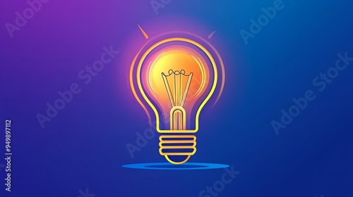 Light Bulb icon in outline style design. Vector illustration. Lamp icon for web design, logo, app, and ui. Editable stroke, EPS 10. 