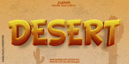 Desert Vector Text Effect Editable Alphabet Camel Sand Sun Hot