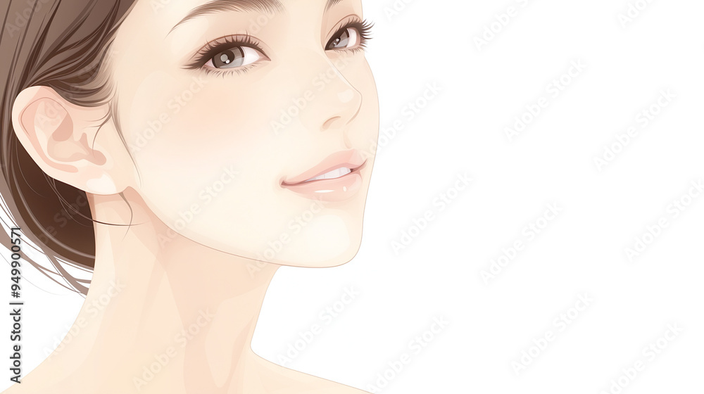 Fototapeta premium エステをイメージしたビューティーな女性のイラスト