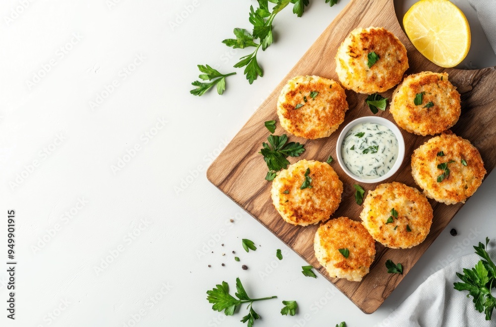 Crispy Potato Cakes with Creamy Sauce Crispy Potato Cakes with Creamy Sauce