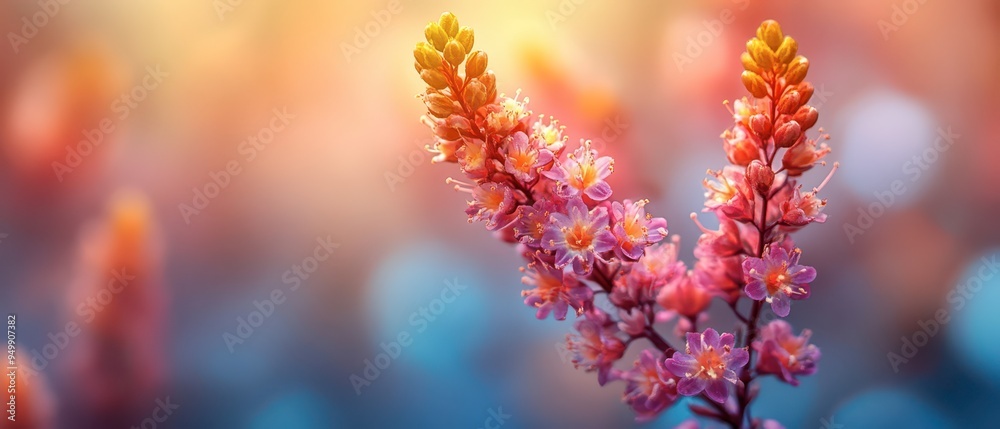Beautiful pink flowers bloom in soft light during spring season Beautiful pink flowers bloom in soft light during spring season