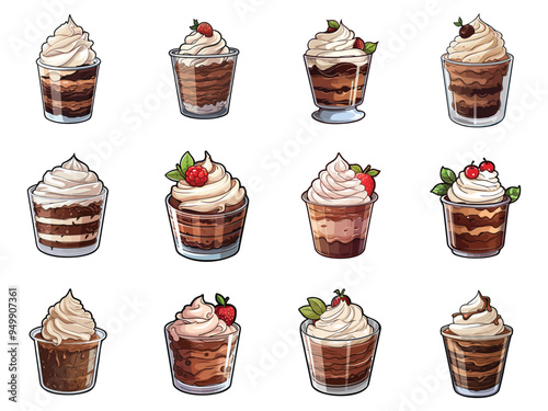 Chocolate mousse clipart design illustration