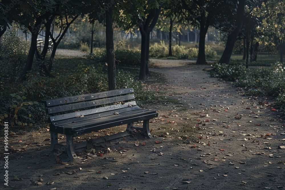 ai generative old bench in the park ai generative old bench in the park