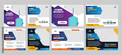 cyber security social media post web banner design