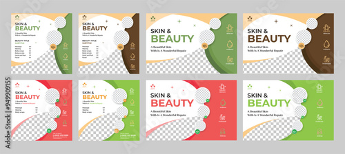 beauty and spa social media post design template, spa center web banner relax layout design 