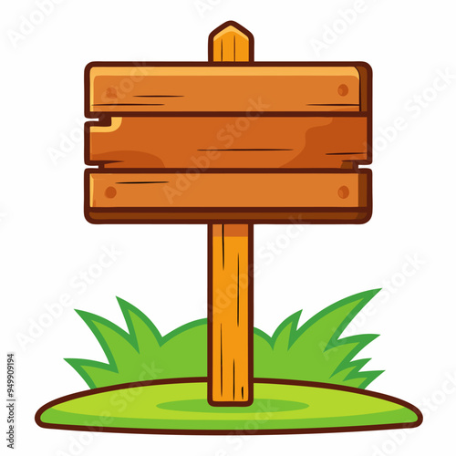 On top of a grassy hill, a wooden sign is prominently placed