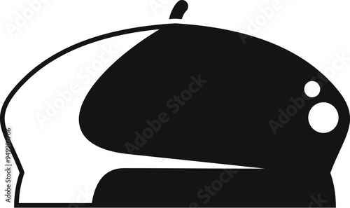 This vector illustration depicts a classic french beret, instantly recognizable for its unique shape and cultural significance