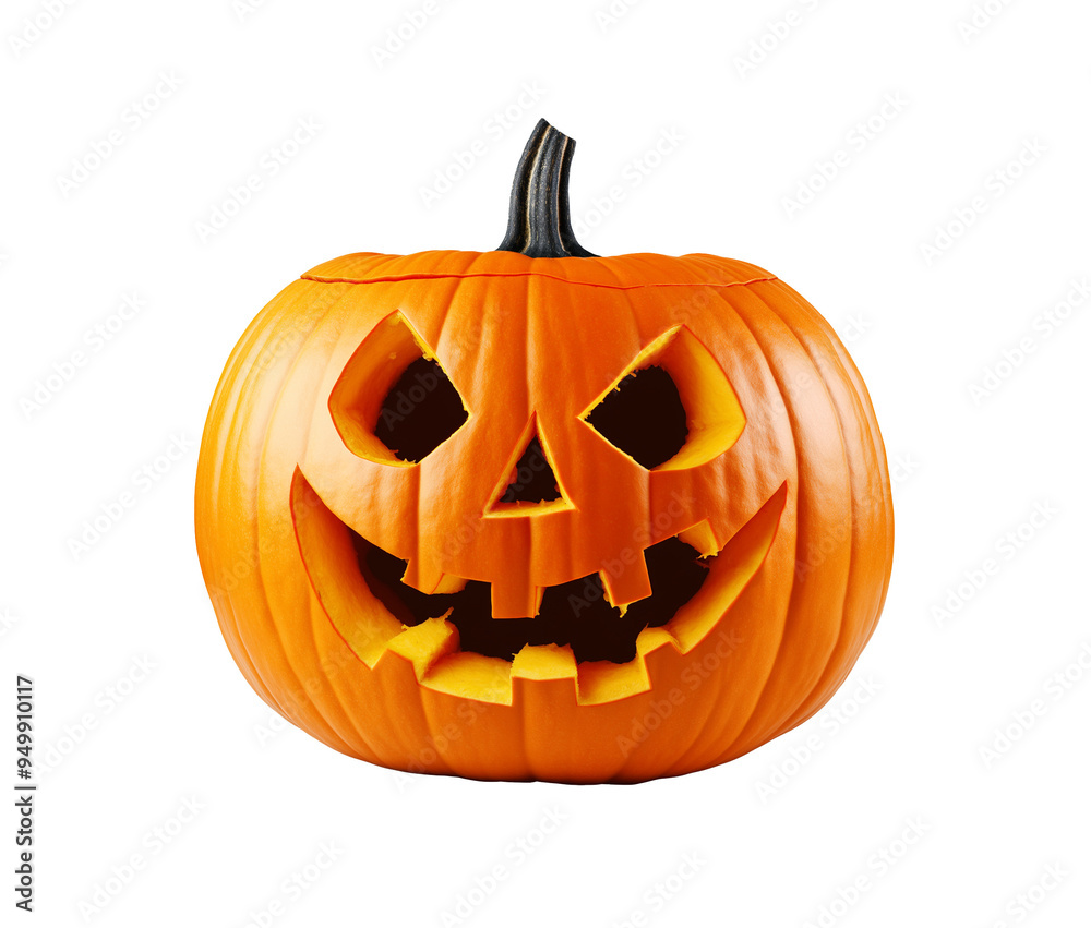 Halloween Pumpkin with a Carved Face Isolated on Transparent Background. Halloween Pumpkin with a Carved Face Isolated on Transparent Background.