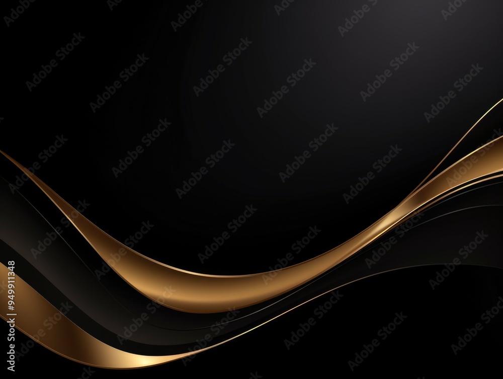 Free abstract black background with gold wave Free abstract black background with gold wave