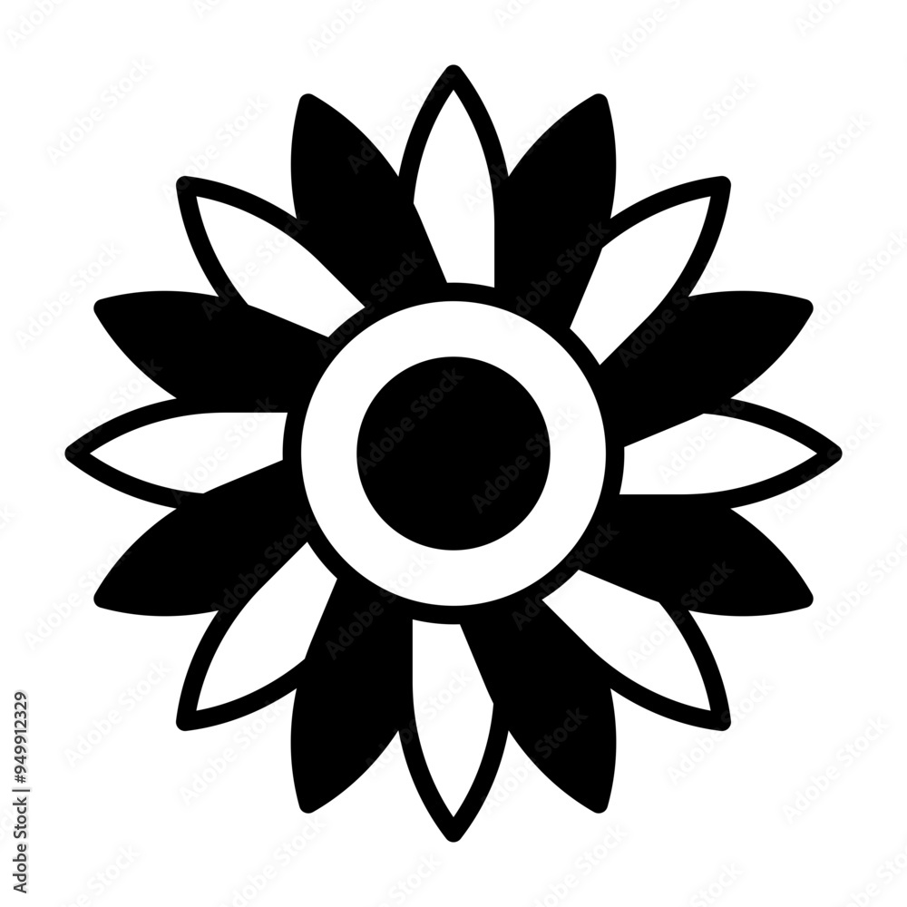 Flower Solid Black