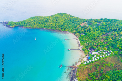 Aerial view sea beach turquoise water nature landscape