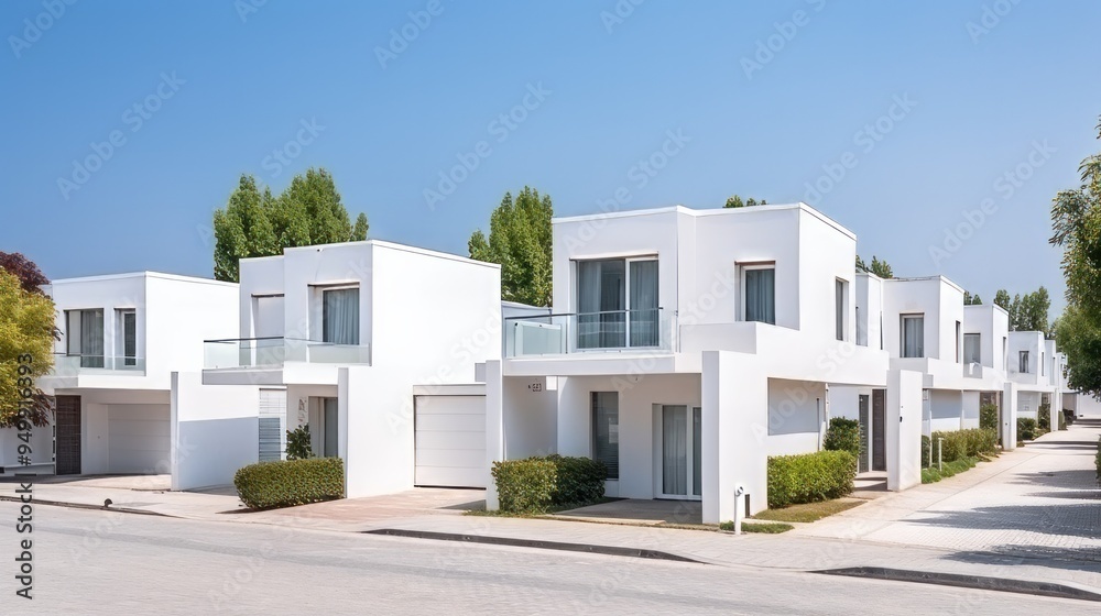 Beautiful exterior of newly built luxury home for sale or rent. Neural network ai generated art Beautiful exterior of newly built luxury home for sale or rent. Neural network ai generated art