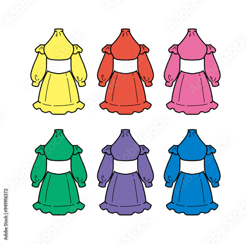 アイドル衣装のイラストセット