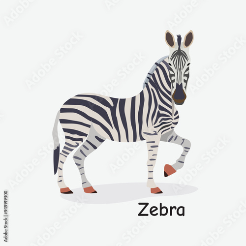 Zebra Vector Illustration: Striped Savanna Creature