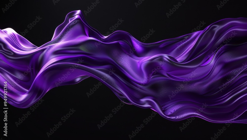 Obraz premium Abstract Purple Fabric Draped in a Wave-Like Pattern