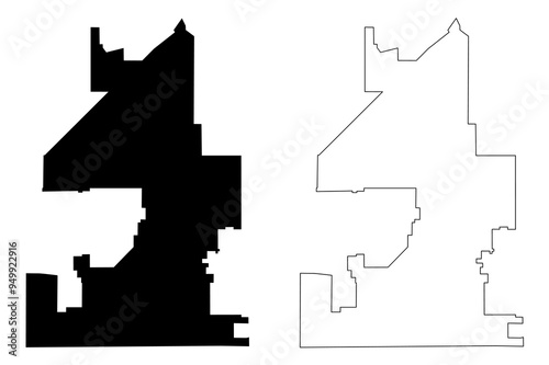 Fontana City, California (United States cities, United States of America, usa city) map vector illustration, scribble sketch City of Fontana map
