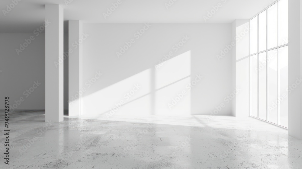 Fototapeta premium Minimalist White Room Interior Design