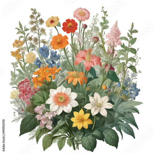 Flowers floral pattern on white background