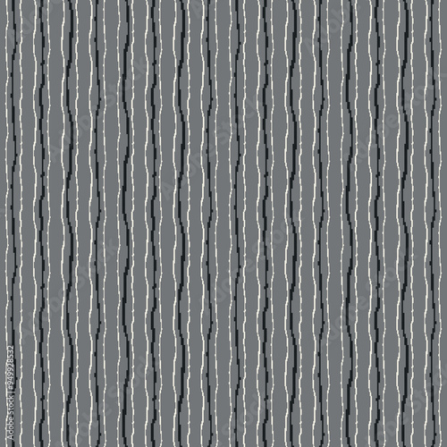 Monochrome Pixel Irregular Pinstriped Pattern