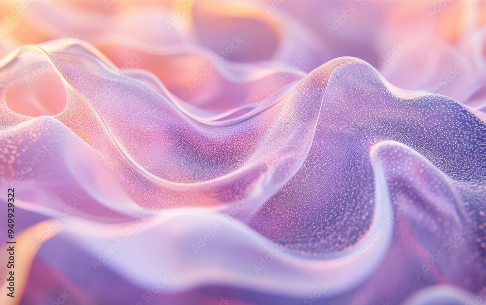 Obraz premium Abstract Purple and Pink Wavy Background with Holographic Texture.