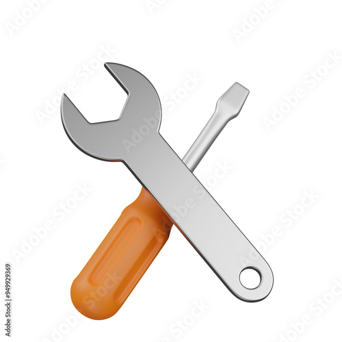 3d render  toos setting illustration