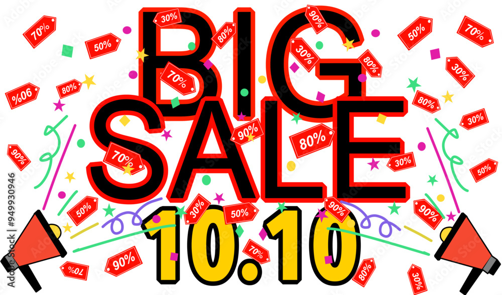 10.10 Big sale,October shopping banner, Flash sale , campaign, promotion ,discount 10.10 Big sale,October shopping banner, Flash sale , campaign, promotion ,discount
