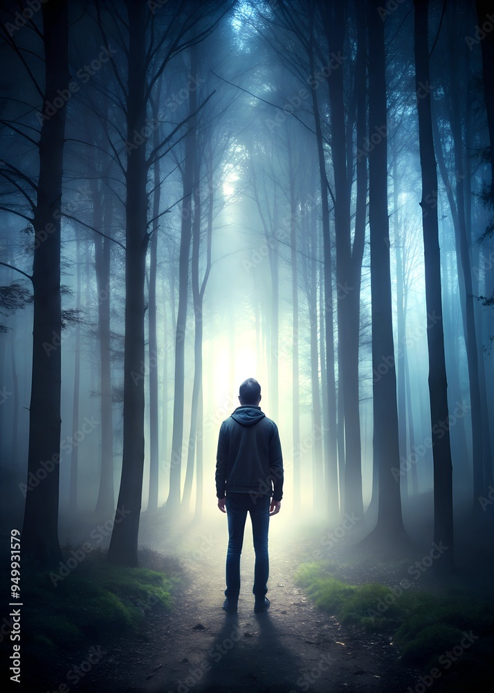 mysterious forest, foggy forest, dark forest, lonely man, silhouette, pathway, woods, trees, nature, landscape, eerie, atmospheric, moody, dramatic, enigmatic mysterious forest, foggy forest, dark forest, lonely man, silhouette, pathway, woods, trees, nature, landscape, eerie, atmospheric, moody, dramatic, enigmatic