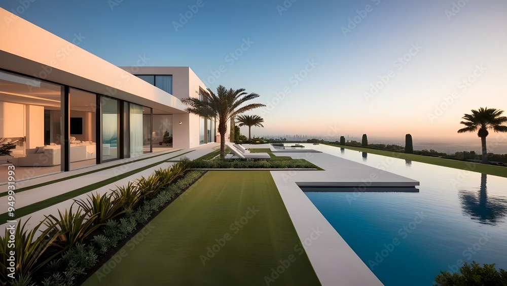 Fototapeta premium Modern real estate property design AI generative, architecture for real estate, Contemporary architecture for real estate properties