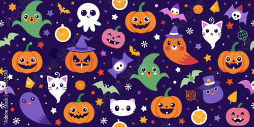 Wallpaper Mural seamless pattern with funny monsters Torontodigital.ca