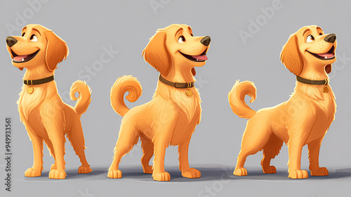3D rendered Illustration of a Golden Retriever Dog.