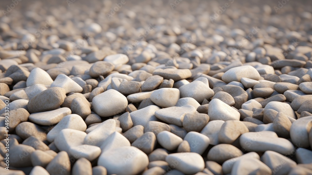 Close-up of Smooth Pebbles on a Beach