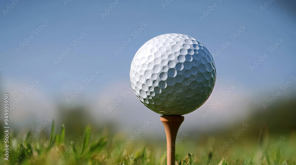 A golf ball being driven from a tee. A golf ball being driven from a tee.