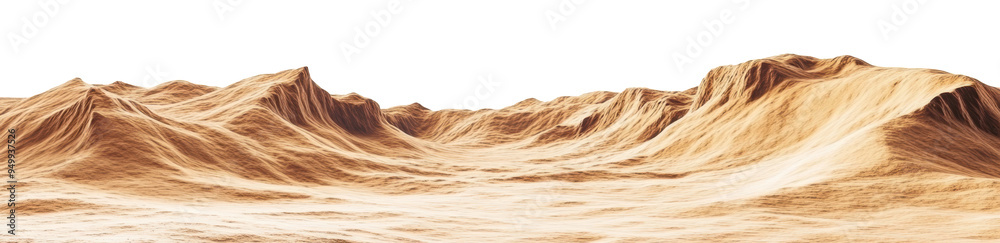 Sandy hills under a bright sky isolated on transparent background Sandy hills under a bright sky isolated on transparent background