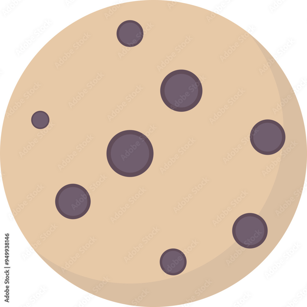 Fototapeta premium Cookie vector icon in flat style 