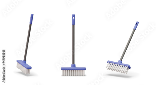 Rectangular broom for sweeping floor. Equipment for dry cleaning