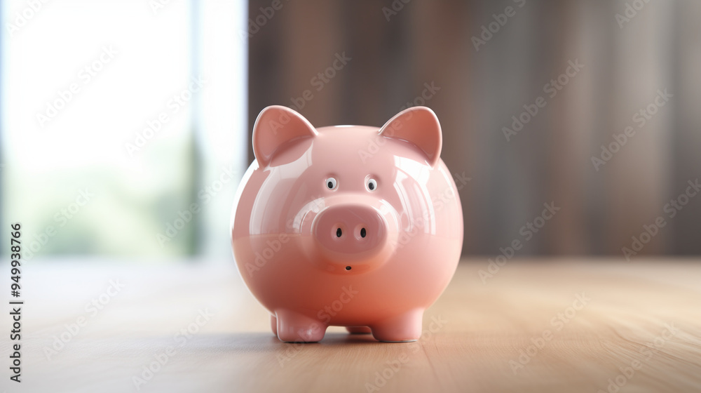 Concept of saving money, piggy bank on black background Concept of saving money, piggy bank on black background