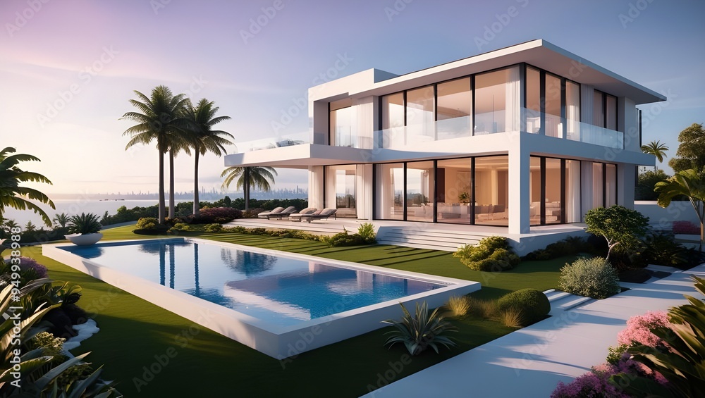 Modern real estate property design AI generative, architecture for real estate, Contemporary architecture for real estate properties Modern real estate property design AI generative, architecture for real estate, Contemporary architecture for real estate properties
