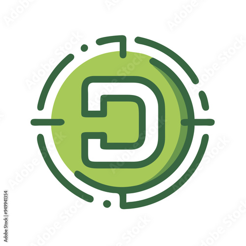 Minimalistic Vector Logo Featuring the Letter D with Modern Geometric Design and Clean Lines