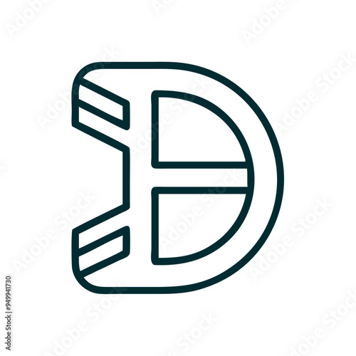 Free Download Minimalistic Vector Logo Featuring the Letter D with Modern Geometric Design and Clean Lines - GFXLoad