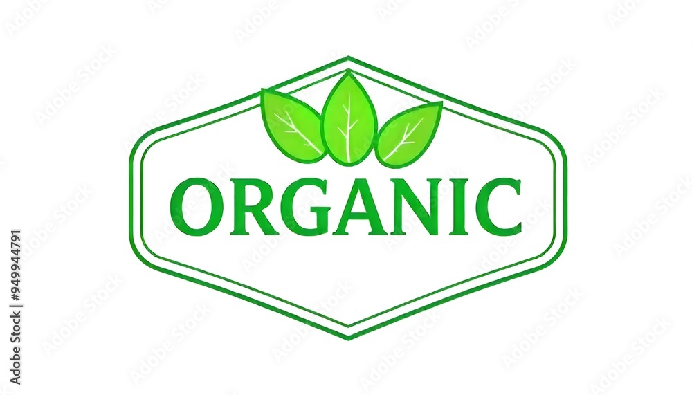 ORGANIC label icon drawing isolated on a white background ORGANIC label icon drawing isolated on a white background