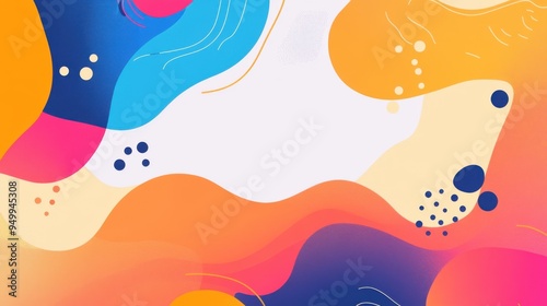 Vibrant abstract background featuring colorful shapes and smooth curves, perfect for creative projects and digital designs.