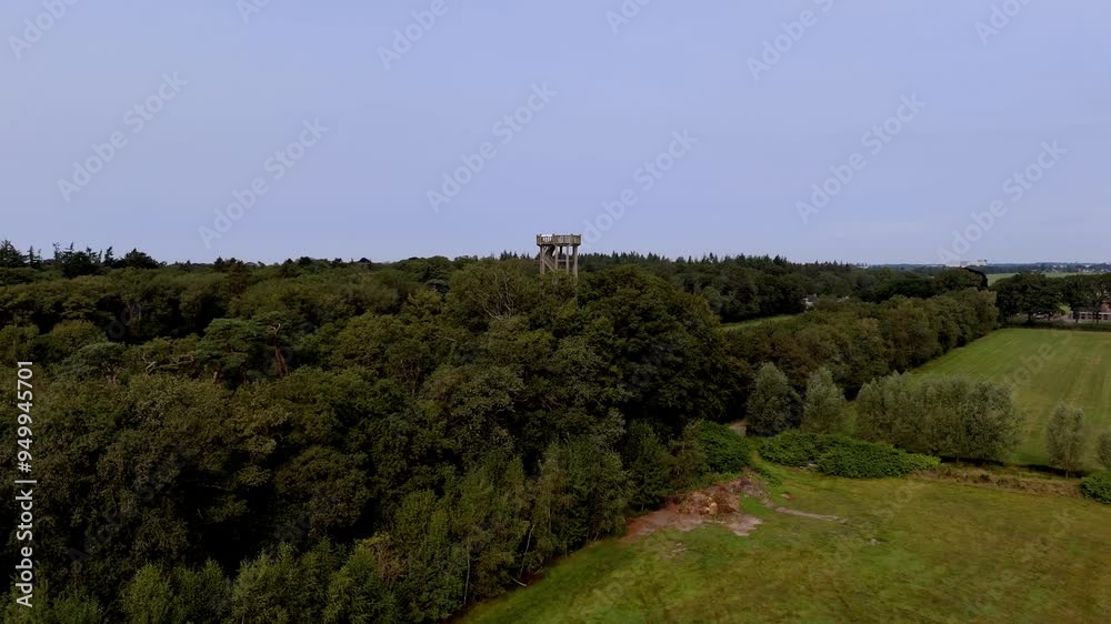 Aerial View of Belvedere Tower in Oranjewoud, Friesland, Netherlands Aerial View of Belvedere Tower in Oranjewoud, Friesland, Netherlands