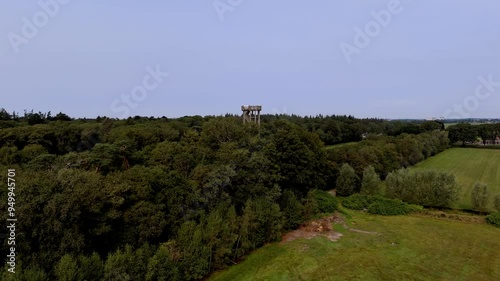 Aerial View of Belvedere Tower in Oranjewoud, Friesland, Netherlands photo