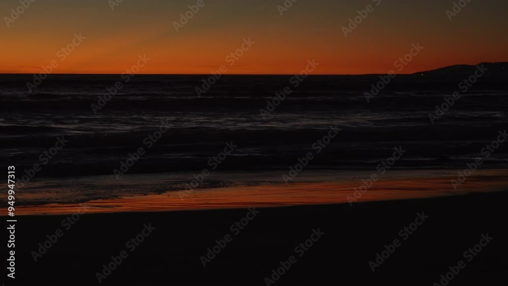 Orange California Sunset on Wet Sand Orange California Sunset on Wet Sand